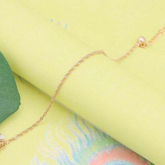 "Delicate Twist Chain Rose Gold Bracelet in Gold-Plated Brass, XPBL1110 - Picture 6 of 13